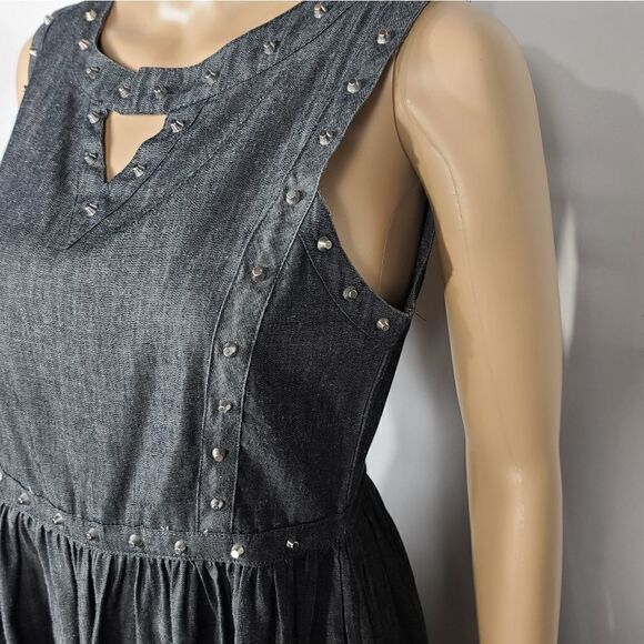YA Los angle Denim Studded Sleeveless Dress - Picture 8 of 8